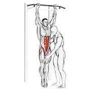 Assisted hanging knee raise demonstration