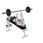 Barbell decline bent arm pullover demonstration