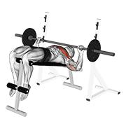 Barbell decline wide-grip press demonstration