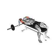 Barbell lying close-grip triceps extension demonstration