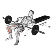 Barbell lying lifting (on hip) demonstration