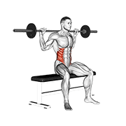 Barbell seated twist demonstration