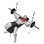 Barbell wide bench press demonstration