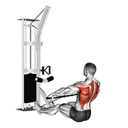 Cable floor seated wide-grip row demonstration