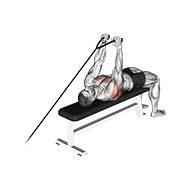 Cable lying extension pullover (with rope attachment) demonstration