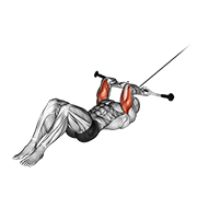 Cable lying triceps extension v. 2 demonstration