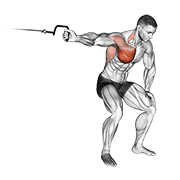 Cable one arm lateral bent-over demonstration