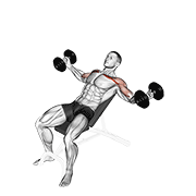 Dumbbell incline twisted flyes demonstration