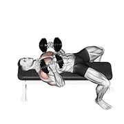 Dumbbell lying elbow press demonstration