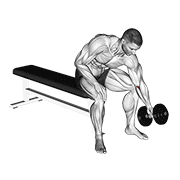 Dumbbell seated one arm rotate demonstration