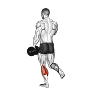 Dumbbell single leg calf raise demonstration