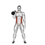 Kettlebell bent press demonstration