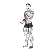 Side wrist pull stretch demonstration