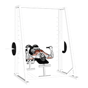 Smith decline bench press demonstration