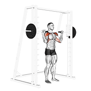 Smith standing military press demonstration