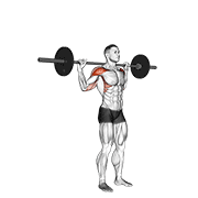 Standing behind neck press demonstration