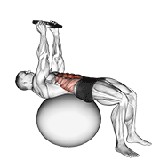 Weighted overhead crunch (on stability ball) demonstration