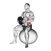 Weighted seated twist (on stability ball) demonstration