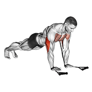 Band close-grip push-up demonstration