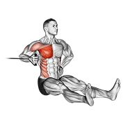 Band one arm twisting chest press demonstration