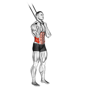 Band standing twisting crunch demonstration