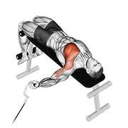 Cable one arm decline chest fly demonstration