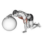 Chest stretch with exercise ball demonstration