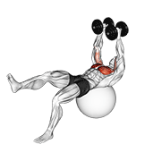 Dumbbell one leg fly on exercise ball demonstration