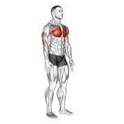 Isometric chest squeeze demonstration