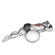 Back extension on exercise ball demonstration