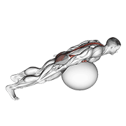Exercise ball back extension with rotation demonstration
