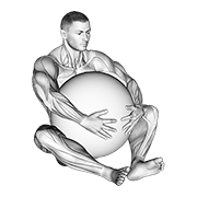 Exercise ball hug demonstration