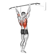 Wide grip rear pull-up demonstration
