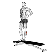 Box jump down with one leg stabilization demonstration