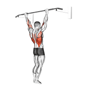 Wide grip pull-up demonstration