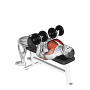 Dumbbell reverse bench press demonstration