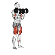 Dumbbell bicep curl lunge with bowling motion demonstration