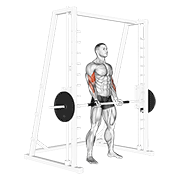 Smith machine bicep curl demonstration