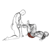 Assisted lying gluteus and piriformis stretch demonstration