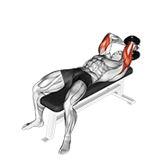 Dumbbell lying single extension demonstration