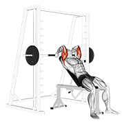Smith machine incline tricep extension demonstration