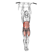 Hanging oblique knee raise demonstration