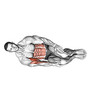 Bodyweight side lying biceps curl demonstration