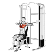 Cable seated chest press demonstration
