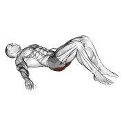 Low glute bridge on floor demonstration