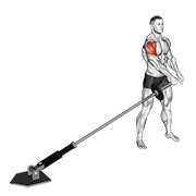Landmine lateral raise demonstration