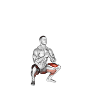 Bodyweight drop jump squat demonstration