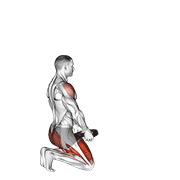 Weighted kneeling step with swing demonstration