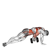 Dumbbell side plank with rear fly demonstration